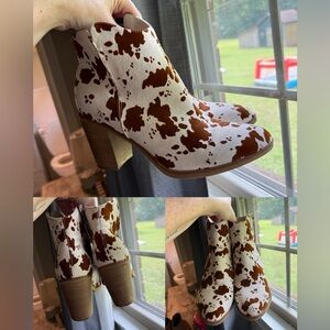 Cow Print Ankle Boots; Altar’d state